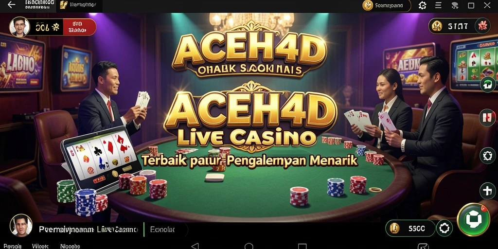 Tangkapan layar gameplay ACEH4D yang menunjukkan dealer langsung dan suasana kasino.