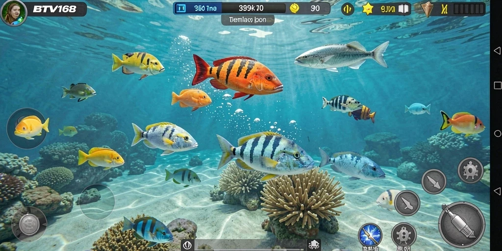 Tangkapan layar gameplay BTV168 yang menampilkan serunya menembak ikan.