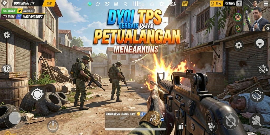 Screenshot utama gameplay DY01 menampilkan aksi menegangkan dalam pertempuran TPS.