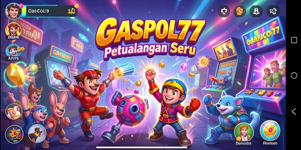 Screenshot utama GASPOL77 menunjukkan aksi seru dalam gameplay Arcade.