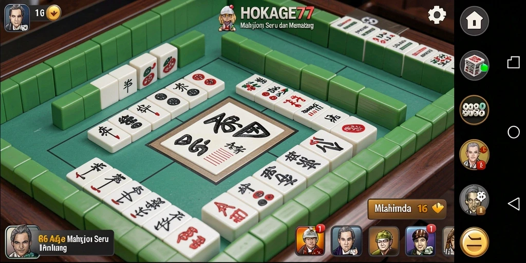 Screenshot HOKAGE77 menampilkan gameplay Mahjong yang menarik.