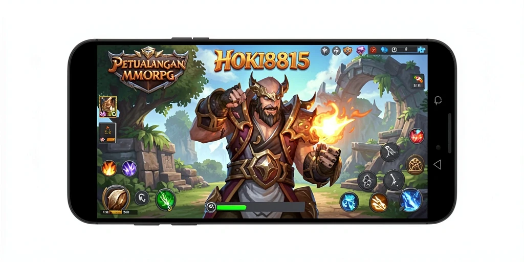 Tampilan gameplay HOKI8815 dengan aksi seru di dunia MMORPG.