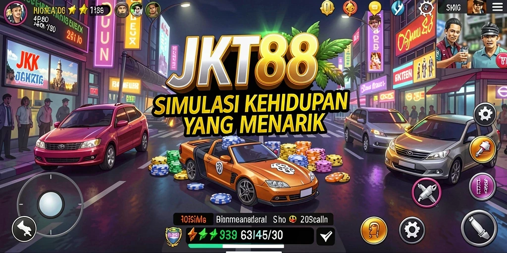 Gameplay JKT88 yang menampilkan simulasi kehidupan yang interaktif.