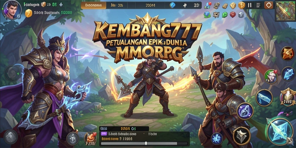Screenshot menunjukkan aksi pertempuran seru dalam KEMBANG777.