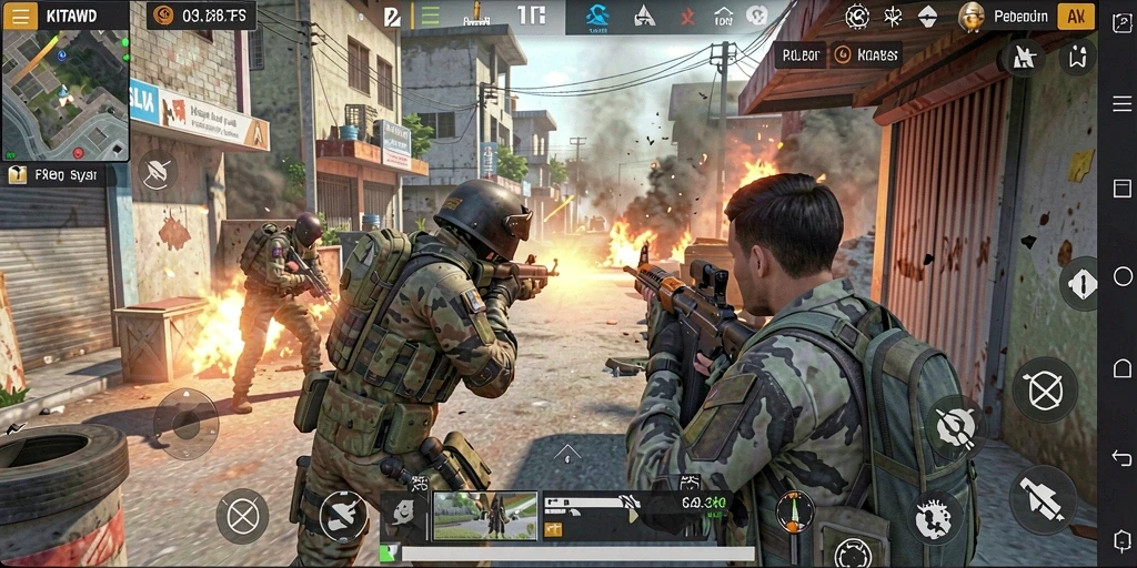 Gameplay seru KITAWD dengan aksi menembak yang intens.
