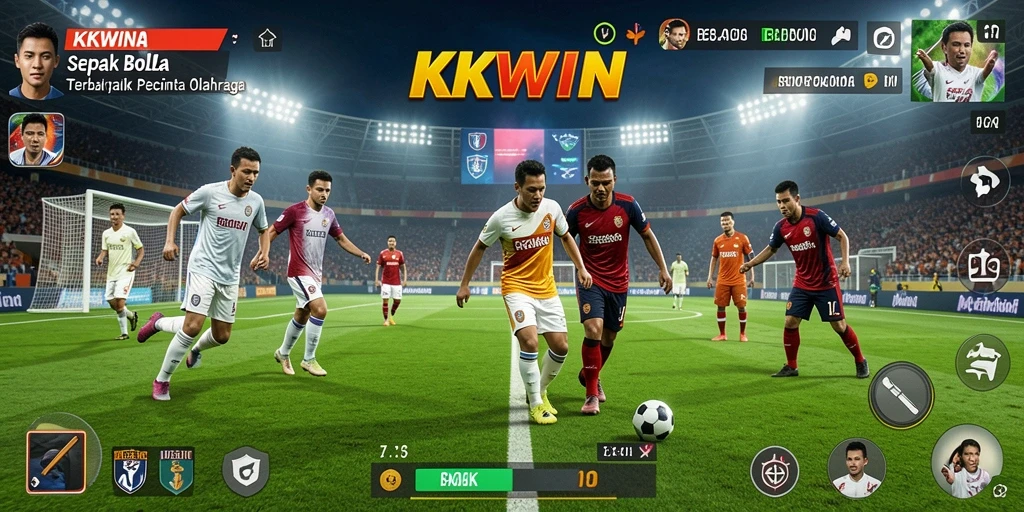 Gameplay seru KKWIN dengan aksi sepak bola menegangkan.