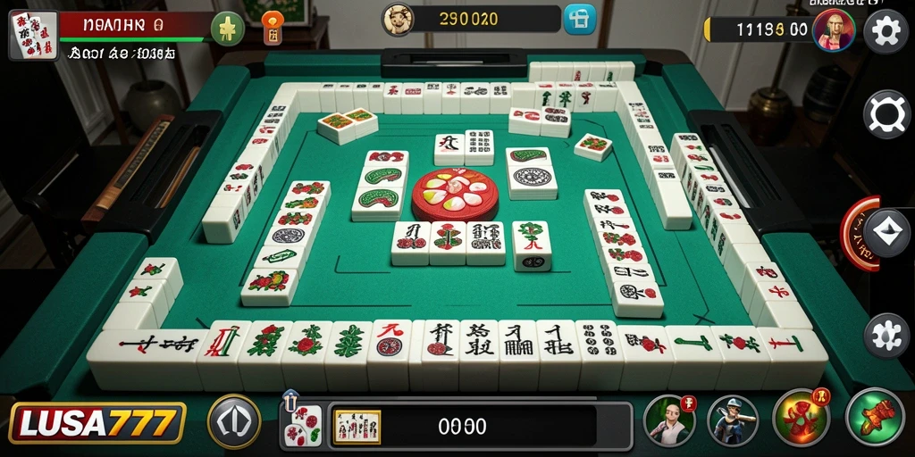 Tampilan gameplay seru dari LUSA777 dengan desain ubin Mahjong.