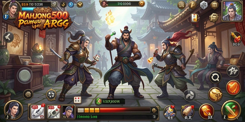 Tampilan penuh aksi dalam gameplay <strong>MAHJONG500</strong> yang seru.