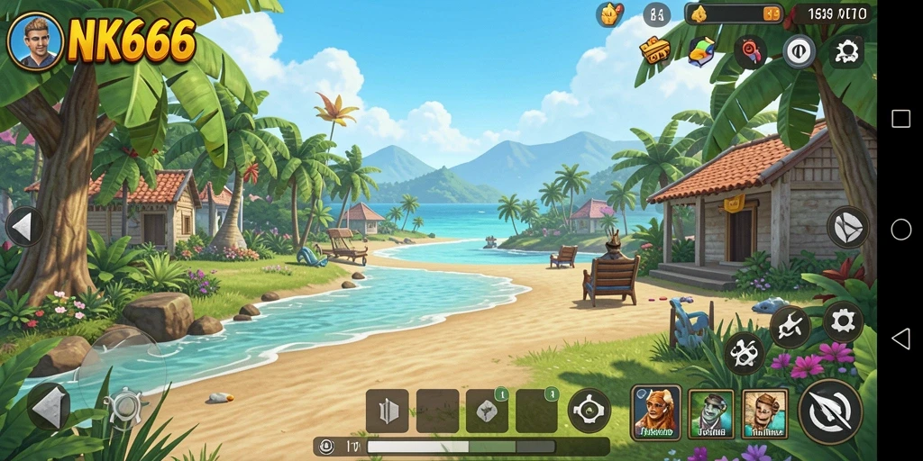 Tampilan gameplay NK666 yang cerah dan menarik.