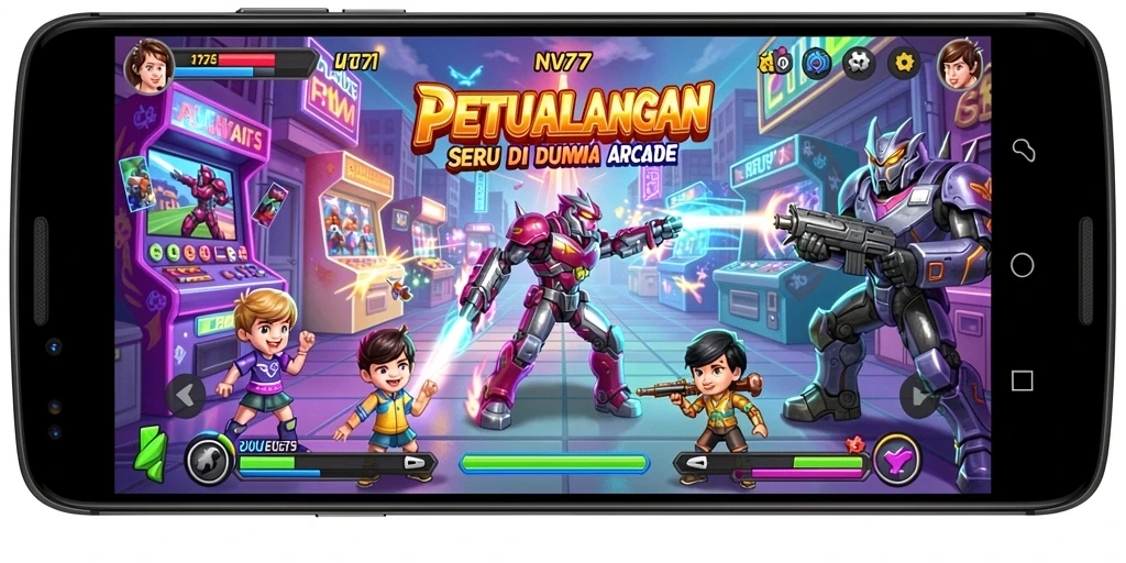Tampilan gameplay seru dan menantang di NV77.