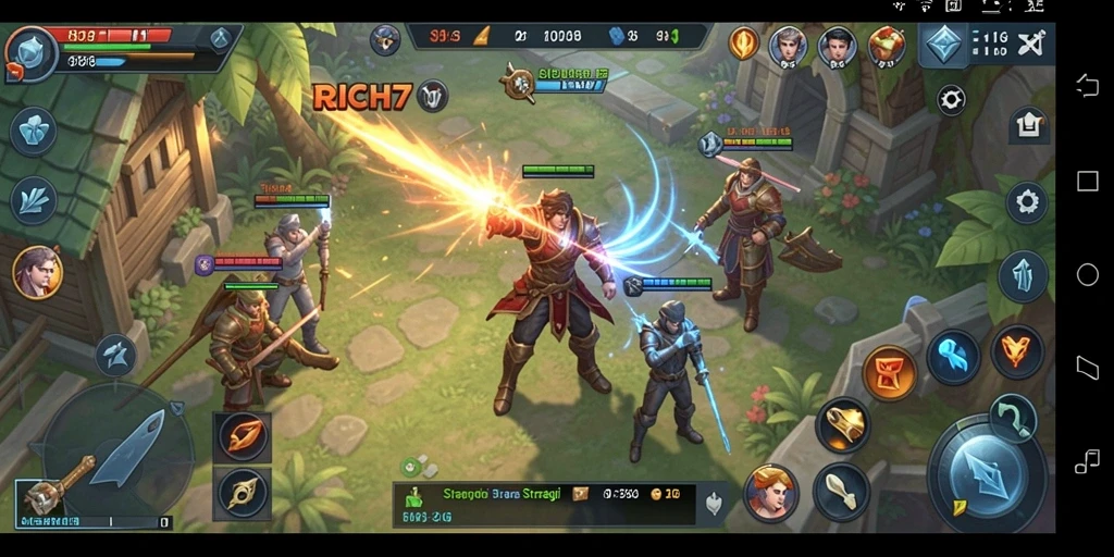 Screenshot gameplay RICH7 menampilkan strategi perang yang epik.