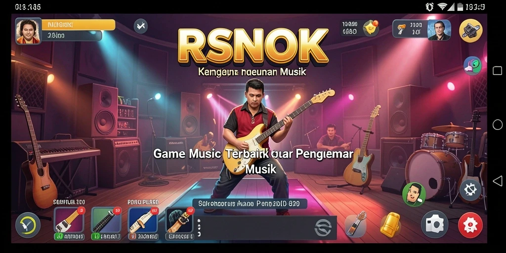 Tampilan gameplay RSNOK yang seru dan interaktif dengan berbagai lagu