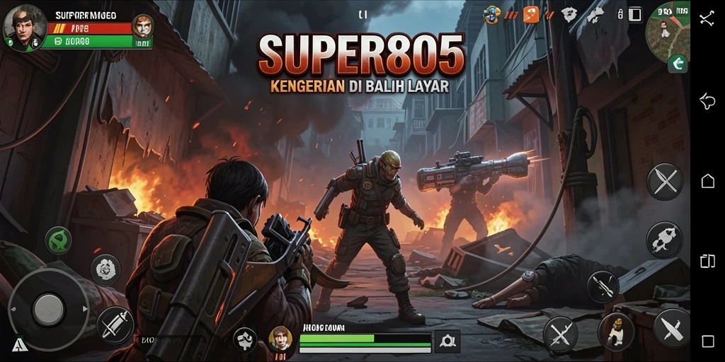 Screenshot gameplay menakutkan dari SUPER805, menampilkan suasana Horror.