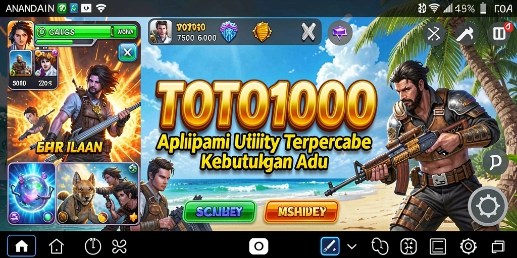 Tampilan antarmuka aplikasi TOTO1000 yang user-friendly.