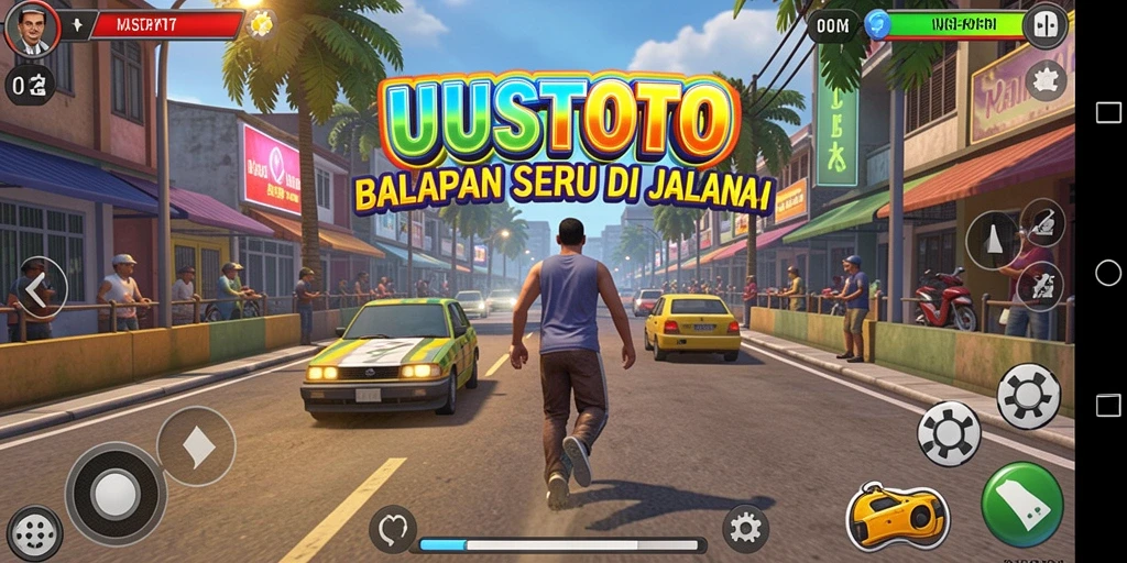 Gameplay balapan seru di UUSTOTO dengan grafik yang menawan.